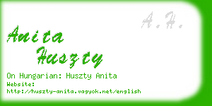 anita huszty business card